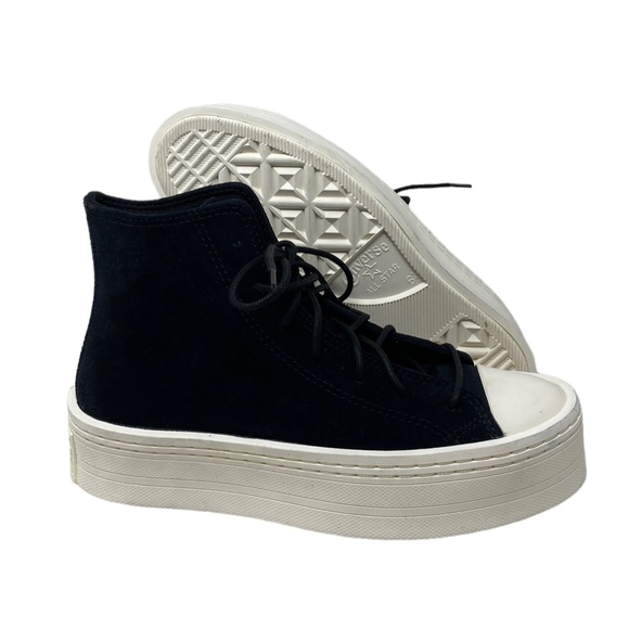 Converse Chuck Taylor Modern Lift Platform Women Suede Black Shoe Casual A05285C - Picture 7 of 9